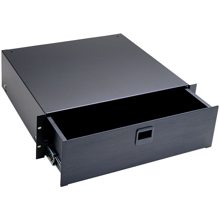 Middle Atlantic TD3 Latching Rack Drawer 3U Textured Black Powder Coat Faceplate Finish